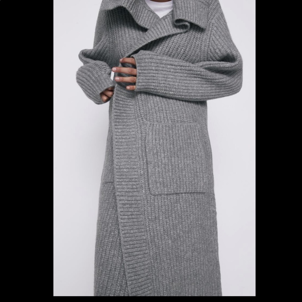 Zara long knit coat - S